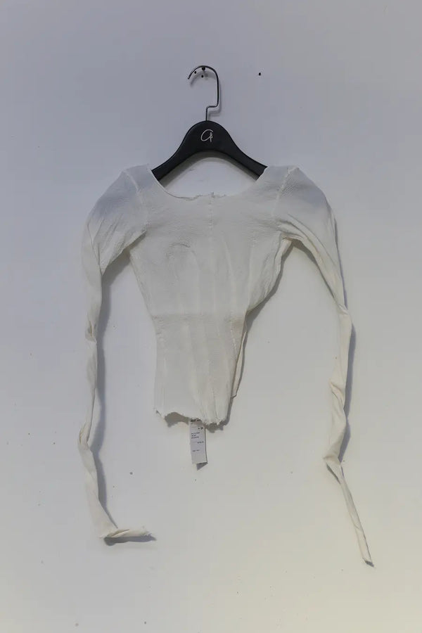 marc le bihan 26907 open back stretch top white